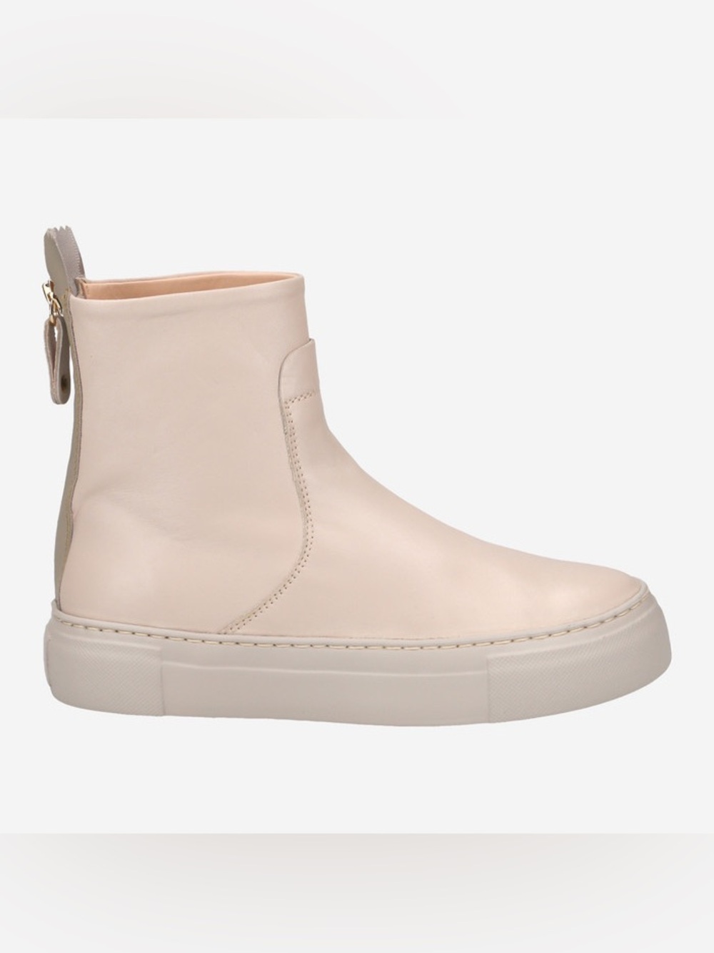 Agl Cream Leather Platform Ankle Boot